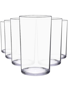JUEGO DE 6 VASOS TUBO 600 ml. - FABRICADOS EN POLICARBONATO.