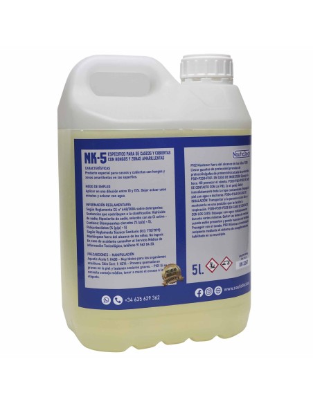 NK5 - ESPECIFICO PARA CASCOS Y CUBIERTAS CON HONGOS Y ZONAS AMARILLENTAS - 5 L.