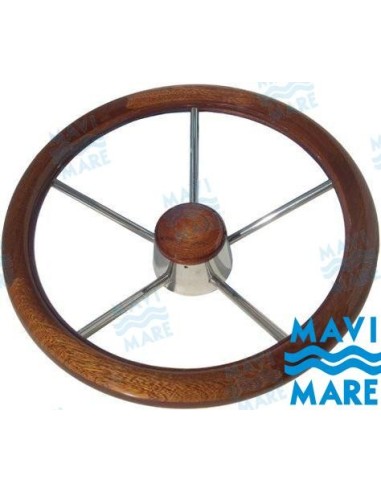 VOLANTE INOX-MADERA 350 mm.