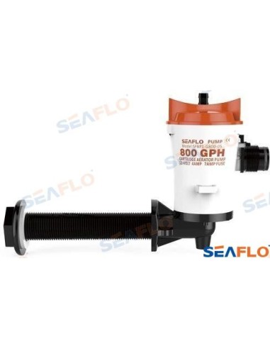 BOMBA DE ACHIQUE SUMERGIBLE DE VIVERO - 600 GPH - 12 V. - CODO