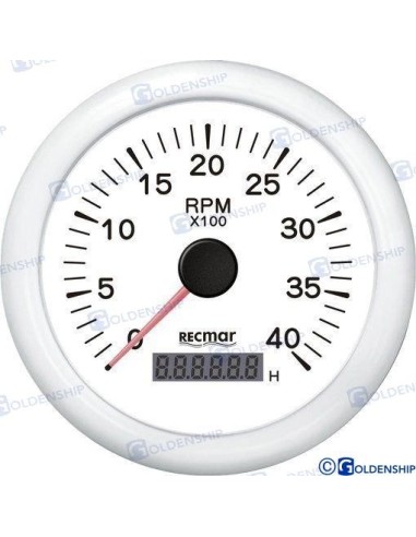 RELOJ CUENTAVUELTAS 1.0/10.0 - 0/4000 RPM - BLANCO