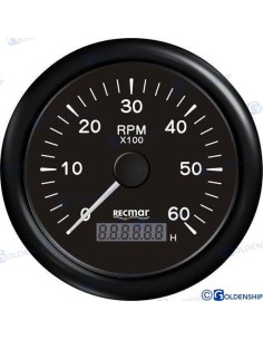 RELOJ CUENTAVUELTAS 1.0/10.0 - 0/6000 RPM - NEGRO