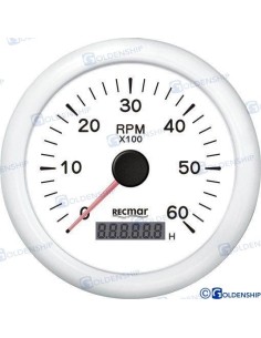 RELOJ CUENTAVUELTAS 1.0/10.0 - 0/6000 RPM - BLANCO