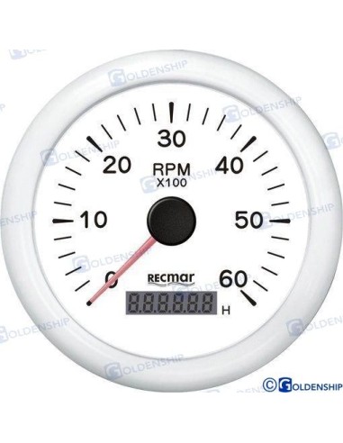 RELOJ CUENTAVUELTAS 1.0/10.0 - 0/6000 RPM - BLANCO