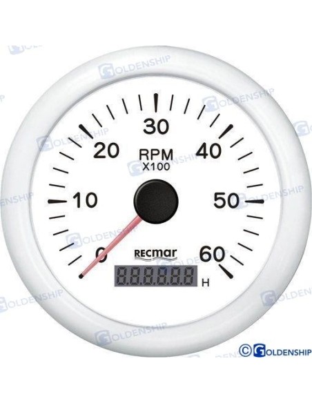 RELOJ CUENTAVUELTAS 1.0/10.0 - 0/6000 RPM - BLANCO