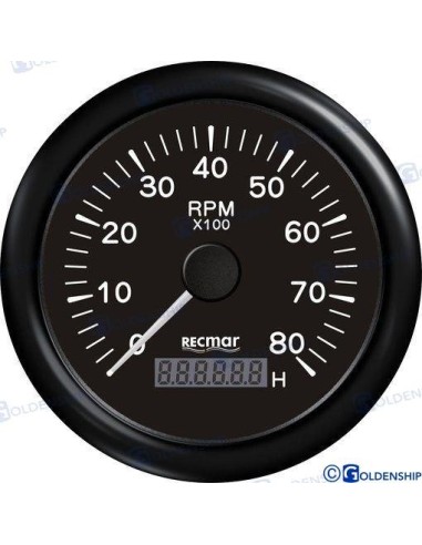 RELOJ CUENTAVUELTAS 1.0/10.0 - 0/8000 RPM - NEGRO