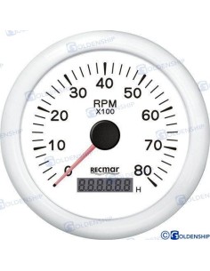 RELOJ CUENTAVUELTAS 1.0/10.0 - 0/8000 RPM - BLANCO