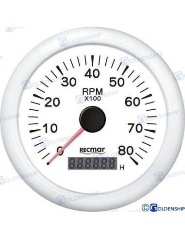 RELOJ CUENTAVUELTAS 1.0/10.0 - 0/8000 RPM - BLANCO