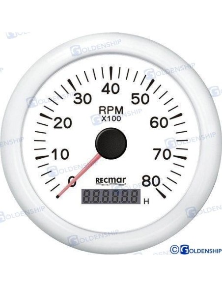 RELOJ CUENTAVUELTAS 1.0/10.0 - 0/8000 RPM - BLANCO