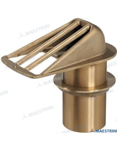 PASACASCO HIGH FLOW CON REJILLA EN BRONCE NAVAL - 2 1/2"